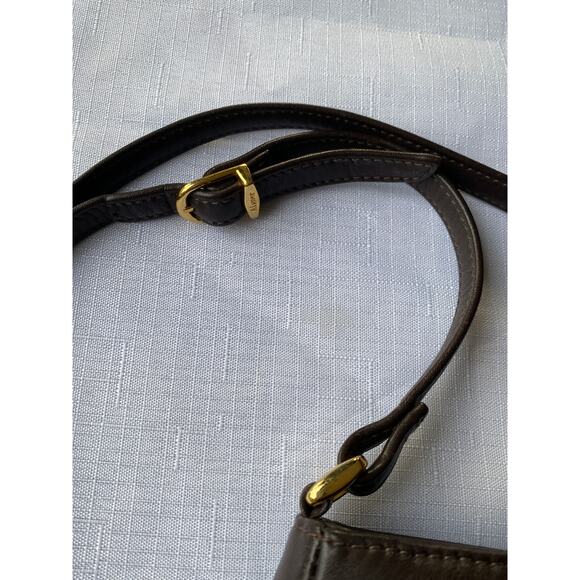 Etienne Aigner Dark Brown Leather Purse Crossbody Bag 10" X 7" VGUC - Picture 15 of 15